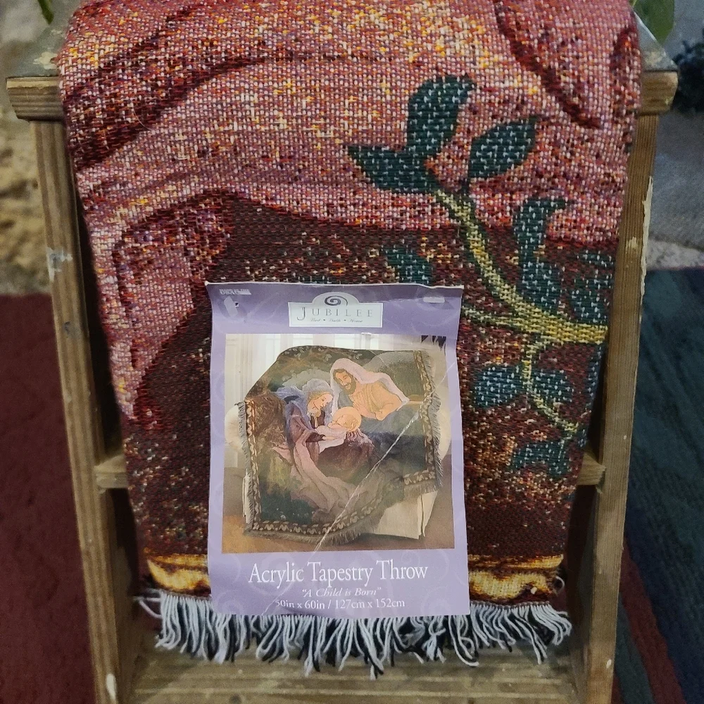 Child Is Born Throw Tapestry